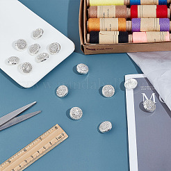 14Pcs 1-Hole Alloy Glass Shank Buttons&nbsp;BUTT-MA0001-16A-S