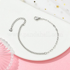 304 Stainless Steel Curb Chain & Paperclip Chain Bracelets&nbsp;BJEW-JB14161-02
