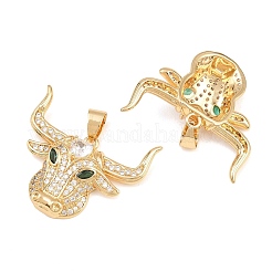 Brass Pave Clear Cubic Zirconia Pendants&nbsp;KK-L275-40G-02