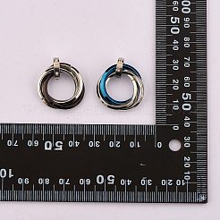 201 Stainless Steel Interlocking Ring Pendants&nbsp;STAS-SZ0002-61D