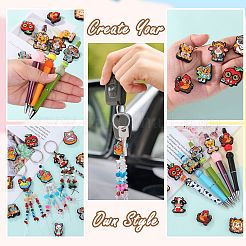 12Pcs 6 Style Food Grade Eco-Friendly Silicone Focal Beads&nbsp;SIL-SZ0002-72A