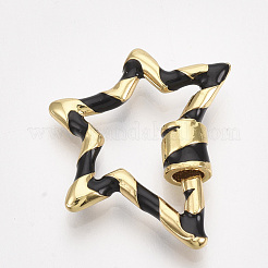Golden Plated Brass Screw Carabiner Lock Charms&nbsp;KK-S338-159