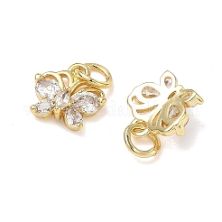 Brass Clear Cubic Zirconia Charms&nbsp;KK-L253-18G-01