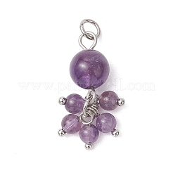 7Pcs 7 Styles Natural Green Aventurine & Carnelian & Amethyst & Lava Rock & Lapis Lazuli & Rose Quartz & Quartz Crystal Pendants&nbsp;PALLOY-JF05155