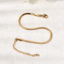 304 Stainless Steel Snake Chain Bracelets for Women&nbsp;BJEW-P389-01G
