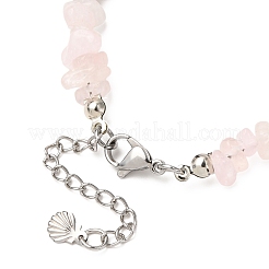 Natural Rose Quartz Chip Beads & Synthetic Turquoise Beaded Bracelets for Women&nbsp;BJEW-JB12416-02