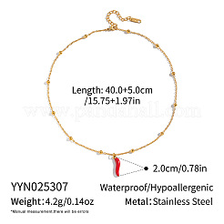 Summer Stainless Steel Red Enamel Chili Pepper Pendant Necklaces for Women&nbsp;DZ8170-1