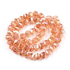 Transparent Electroplate Glass Beads Strands&nbsp;EGLA-N006-078H
