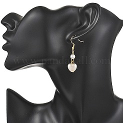 Heart ABS Plastic Imitation Pearl Dangle Earrings&nbsp;EJEW-JE06772