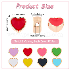 96Pcs 8 Colors Alloy Enamel Beads&nbsp;FIND-SC0015-37