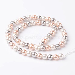 Round Shell Pearl Bead Strands&nbsp;BSHE-E007-8mm-01