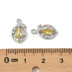 Brass Micro Pave Cubic Zirconia Pendants&nbsp;KK-C107-05P
