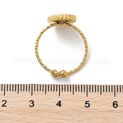Oval 304 Stainless Steel Paua Shell Cuff Rings for Women&nbsp;RJEW-G346-07G-01
