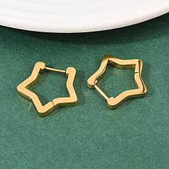 3304 Stainless Steel Star Hoop Earrings&nbsp;EJEW-P324-02G