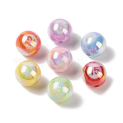 10Pcs UV Plating Colours Acrylic Beads&nbsp;OACR-S146-01C