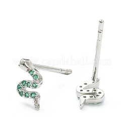 Brass Micro Pave Cubic Zirconia Stud Earrings&nbsp;EJEW-A058-20P-02