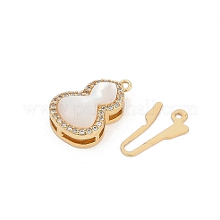 Gourd Brass Micro Pave Clear Cubic Zirconia Box Clasps&nbsp;LS-KK-U051-01G-05