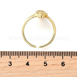 Brass Micro Pave Cubic Zirconia Cuff Rings for Women&nbsp;RJEW-F181-06G