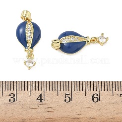 Brass Micro Pave Cubic Zirconia Enamel Pendants&nbsp;KK-L256-18G
