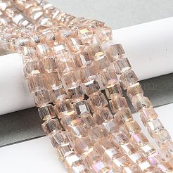 Electroplate Glass Beads Strands&nbsp;LS-EGLA-D018-6x6mm-75