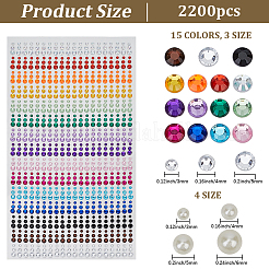 1 Bag Half Round Acrylic Rhinestone & ABS Imitation Pearl Stickers Paper Sheets for Craft&nbsp;DIY-CP0013-55