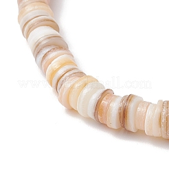 Natural Freshwater Shell with Synthetic Turquoise Beads Stretch Bracelets for Men Women&nbsp;BJEW-JB11744-01