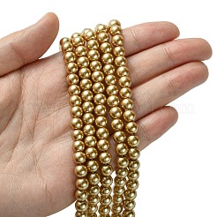 Eco-Friendly Dyed Glass Pearl Beads Strands&nbsp;HY-A008-6mm-RB093