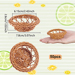 50Pcs Hand-Woven Plastic Mini Rattan Basket Ornaments&nbsp;DIY-WA0001-18