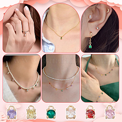 12Pcs 6 Colors Brass Micro Pave Cubic Zirconia Charms&nbsp;KK-GA0001-89