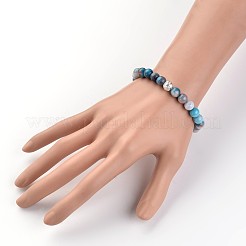 Dyed Natural Jade Beaded Stretch Bracelets&nbsp;BJEW-JB02213-02