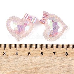 Transparent Epoxy Resin Heart with Bowknot Decoden Cabochons&nbsp;CRES-M034-07B