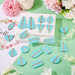 20Pcs 10 Styles Opaque Resin & Wood Pendants Sets&nbsp;RESI-TA0004-63A