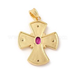 Brass Micro Pave Cubic Zirconia Pendants&nbsp;KK-M246-01G