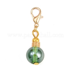 7Pcs Christmas Brass & Glass Pendant Decorations&nbsp;HJEW-JM04161-02