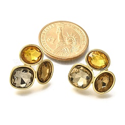 304 Stainless Steel Rhinestone Stud Earrings&nbsp;EJEW-M070-03G