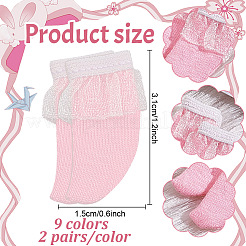 18 Pairs 9 Colors Cloth Doll Lace Short Socks&nbsp;AJEW-GO0001-92