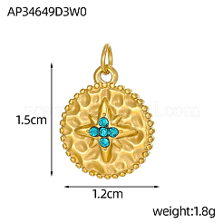 304 Stainless Steel Micro Pave Rhinestone Pendants&nbsp;STAS-OY005-55G