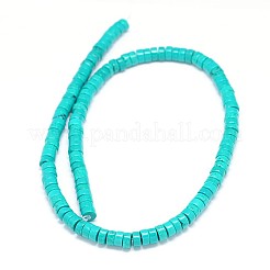Natural Howlite Flat Round Heishi Bead Strands&nbsp;X-TURQ-E022-26B-6mm