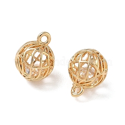 Brass Micro Pave Clear Cubic Zirconia Pendants&nbsp;KK-D261-01G-12