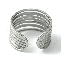 Non-Tarnish 304 Stainless Steel Open Cuff Ring&nbsp;RJEW-L110-041P