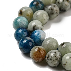 Natural Blue Azurite in Calcite Beads Strands&nbsp;G-NH0003-F01-01
