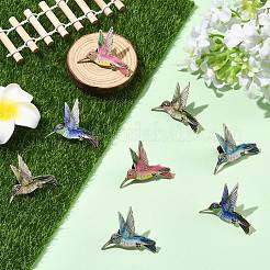 8Pcs 4 Colors Hummingbird Enamel Pins&nbsp;JEWB-CJ0003-63