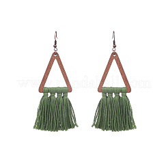 Wood and Cotton Dangle Earrings&nbsp;WG53E25-03