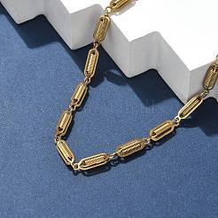 304 Stainless Steel Spiral Link Chain Necklaces&nbsp;NJEW-S442-10G