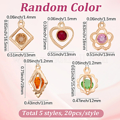 100Pcs 5 Styles Rack Plating Eco-Friendly Iron Pendants&nbsp;IFIN-BM0001-02
