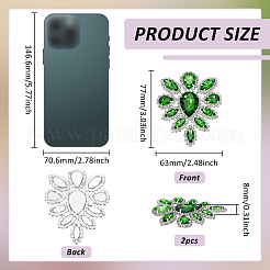 2Pcs Glass Rhinestone Cabochons&nbsp;RGLA-FG0001-28S-04