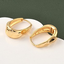 Brass Oval Hoop Earrings&nbsp;EJEW-D337-13G