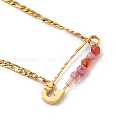 201 Stainless Steel Safety Pins Pendant Necklaces&nbsp;NJEW-JN03002