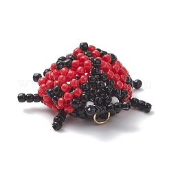 TOHO Glass Seed Beaded Ladybug Pendants&nbsp;PALLOY-MZ01123