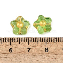 Electroplate and Golden Metal Enlaced Glass Beads&nbsp;EGLA-T029-02F